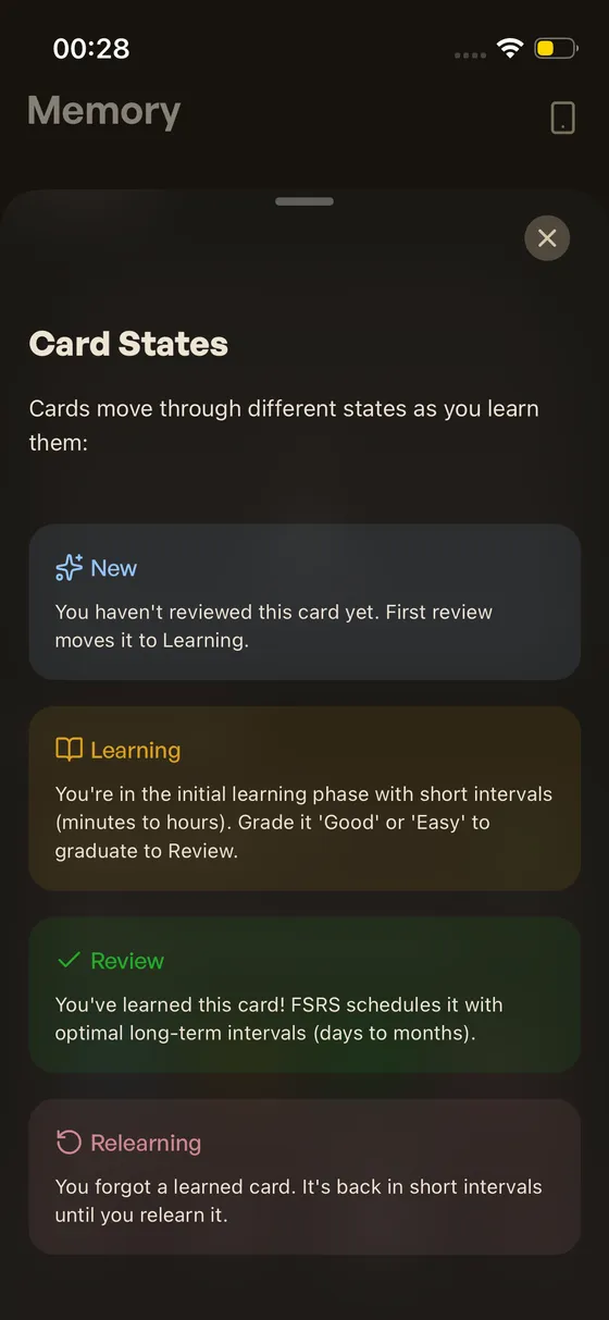 Card States explanation
