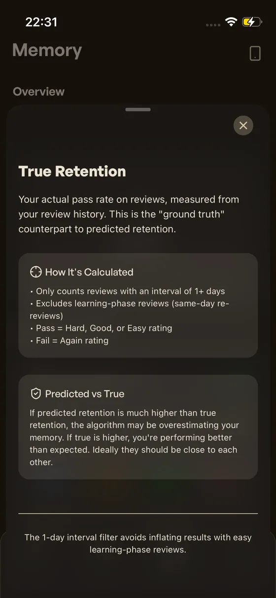 True Retention explanation